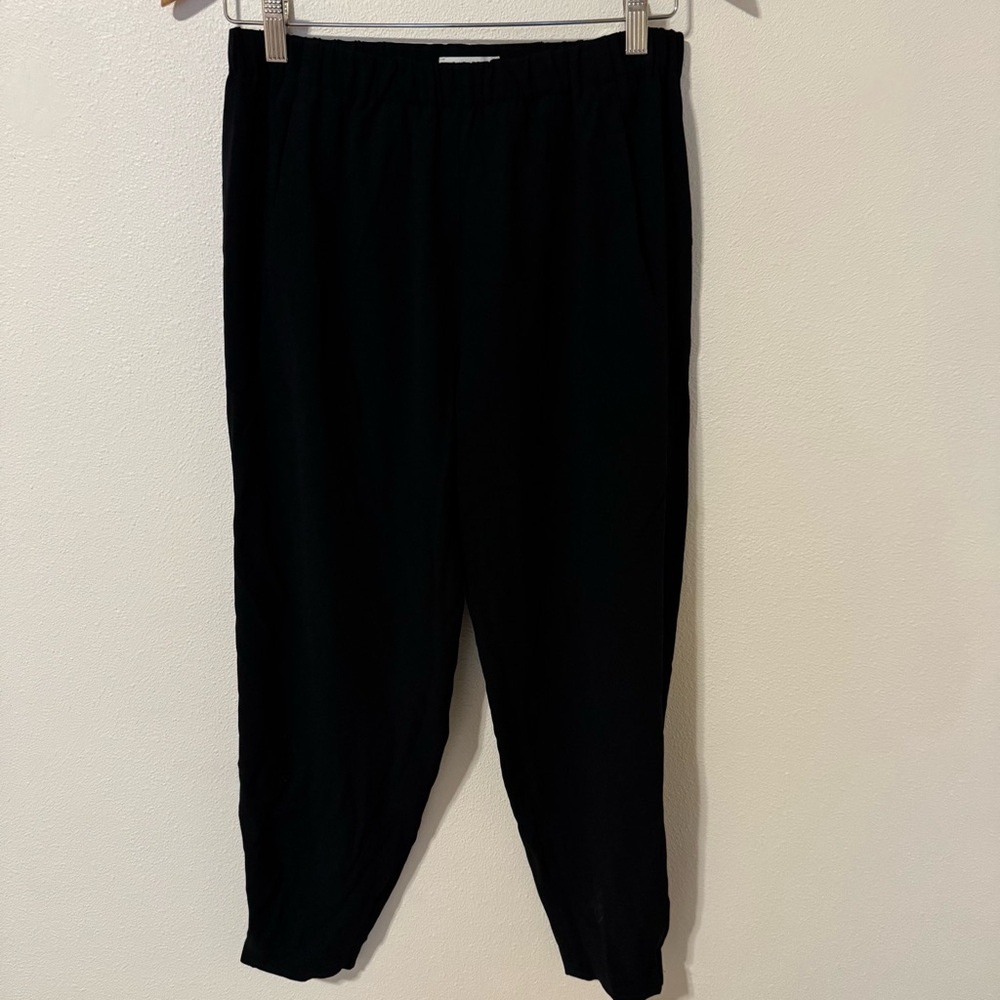 Aritzia Babaton Baxter Pants Black Japanese Crepe Pocket Ankle Pull On Career-M